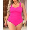 imageYonique Plus Size One Piece Swimsuit for Women Tummy Control Bathing Suit Ruched SwimwearHot Pink