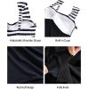 imageYonique Plus Size One Piece Swimsuit for Women Tummy Control Bathing Suit Ruched SwimwearStripe and Black