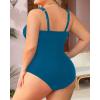 imageYonique Plus Size One Piece Swimsuit for Women Tummy Control Bathing Suit Ruched SwimwearTeal