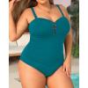 imageYonique Plus Size One Piece Swimsuit for Women Tummy Control Bathing Suit Slimming SwimwearTeal01