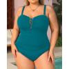 imageYonique Plus Size One Piece Swimsuit for Women Tummy Control Bathing Suit Slimming SwimwearTeal01