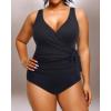 imageYonique Plus Size One Piece Swimsuits for Women Tummy Control Bathing Suits Full Coverage SwimwearBlack