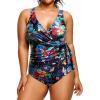imageYonique Plus Size One Piece Swimsuits for Women Tummy Control Bathing Suits Full Coverage SwimwearBlack Floral