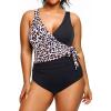 imageYonique Plus Size One Piece Swimsuits for Women Tummy Control Bathing Suits Full Coverage SwimwearLeopard