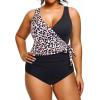 imageYonique Plus Size One Piece Swimsuits for Women Tummy Control Bathing Suits Full Coverage SwimwearLeopard