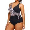 imageYonique Plus Size One Piece Swimsuits for Women Tummy Control Bathing Suits Full Coverage SwimwearLeopard