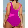 imageYonique Plus Size One Piece Swimsuits for Women Tummy Control Bathing Suits Full Coverage SwimwearPink