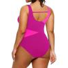 imageYonique Plus Size One Piece Swimsuits for Women Tummy Control Bathing Suits Full Coverage SwimwearPink