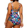 imageYonique Plus Size Swimsuit One Piece Bathing Suits for Women Tummy Control Slimming SwimwearColorful Floral02