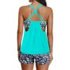 imageYonique Tankini Swimsuits for Women Athletic Swim Tank Top with Boy Shorts Two Piece Tummy Control Bathing SuitsAqua Blue Floral