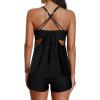 imageYonique Tankini Swimsuits for Women Athletic Swim Tank Top with Boy Shorts Two Piece Tummy Control Bathing SuitsBlack
