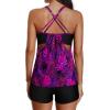 imageYonique Tankini Swimsuits for Women Athletic Swim Tank Top with Boy Shorts Two Piece Tummy Control Bathing SuitsPurple Leaf
