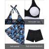 imageYonique Two Piece Tankini Swimsuits for Women with Shorts Halter V Neck Bathing Suits Flowy Twist Front SwimwearColor Block