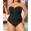 imageYonique Women Plus Size One Piece Swimsuits Tummy Control Bathing Suits Vintage SwimwearBlack01
