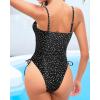 imageYonique Women Strapless One Piece Swimsuit Tummy Control Bandeau Bathing Suit Cheeky SwimwearBlack Dot