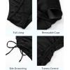 imageYonique Women Strapless One Piece Swimsuit Tummy Control Bandeau Bathing Suit Cheeky SwimwearPure Black