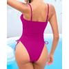 imageYonique Women Strapless One Piece Swimsuit Tummy Control Bandeau Bathing Suit Cheeky SwimwearPurple Pink