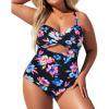 imageYonique Plus Size One Piece Swimsuit for Women Tummy Control Bathing Suit Cutout SwimwearColorful Floral