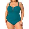 imageYonique Plus Size One Piece Swimsuit for Women Tummy Control Bathing Suit Slimming SwimwearTeal01