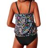 imageYonique Two Piece Blouson Tankini Swimsuits for Women Modest Bathing Suits Loose Fit SwimwearColorful Paisley