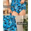 imageOne Piece Swimdress for Women  Tummy Control Swimsuit with Skirt 2025 Wrap Tie Side Bathing Suit DressBlue Leaves