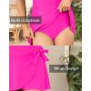 imageOne Piece Swimdress for Women  Tummy Control Swimsuit with Skirt 2025 Wrap Tie Side Bathing Suit DressHot Pink
