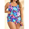 imagePlus Size Swim Dress  One Piece Swimsuit for Women Tummy Control Bathing Suit Modest Skirted Swimwear 2025Flower