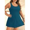 imagePlus Size Swim Dress  One Piece Swimsuit for Women Tummy Control Bathing Suit Modest Skirted Swimwear 2025Teal