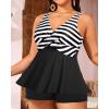 imagePlus Size Tankini Top Only  Flowy Bathing Suits Top Plus Size Swim Top 2025 Modest Swimsuits TopBlack Stripe