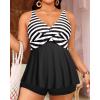 imagePlus Size Tankini Top Only  Flowy Bathing Suits Top Plus Size Swim Top 2025 Modest Swimsuits TopBlack Stripe
