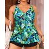 imagePlus Size Tankini Top Only  Flowy Bathing Suits Top Plus Size Swim Top 2025 Modest Swimsuits TopGreen Leaves