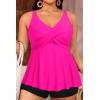 imagePlus Size Tankini Top Only  Flowy Bathing Suits Top Plus Size Swim Top 2025 Modest Swimsuits TopHot Pink