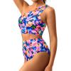 imageTwo Piece High Waisted Swimsuits for Women  One Shoulder Bikini Tummy Control Bathing Suit 2025 Full Coverage SwimwearColorful Floral