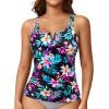 imageWomen Tankini Bathing Suit Top  Ruched Tummy Control Swimsuit Top Modest Swim Tank Top Only No Bottom 2025Colorful Floral