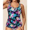imageWomen Tankini Bathing Suit Top  Ruched Tummy Control Swimsuit Top Modest Swim Tank Top Only No Bottom 2025Colorful Floral