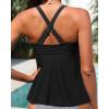 imageWomen Underwire Tankini Top  Flowy Swimsuit Top Only Cross Back Twist Bathing Suit No Bottom 2025Black