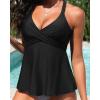 imageWomen Underwire Tankini Top  Flowy Swimsuit Top Only Cross Back Twist Bathing Suit No Bottom 2025Black