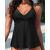 imageWomen Underwire Tankini Top  Flowy Swimsuit Top Only Cross Back Twist Bathing Suit No Bottom 2025Black