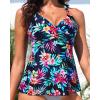 imageWomen Underwire Tankini Top  Flowy Swimsuit Top Only Cross Back Twist Bathing Suit No Bottom 2025Colorful Floral