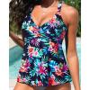 imageWomen Underwire Tankini Top  Flowy Swimsuit Top Only Cross Back Twist Bathing Suit No Bottom 2025Colorful Floral