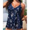 imageWomen Underwire Tankini Top  Flowy Swimsuit Top Only Cross Back Twist Bathing Suit No Bottom 2025Navy Floral