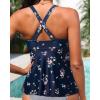 imageWomen Underwire Tankini Top  Flowy Swimsuit Top Only Cross Back Twist Bathing Suit No Bottom 2025Navy Floral