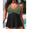 imageWomen Underwire Tankini Top  Flowy Swimsuit Top Only Cross Back Twist Bathing Suit No Bottom 2025Olive Green