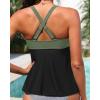 imageWomen Underwire Tankini Top  Flowy Swimsuit Top Only Cross Back Twist Bathing Suit No Bottom 2025Olive Green