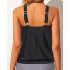 imageWomens High Neck Tankini Top  Blouson Bathing Suit Top Loose Fit Swim Top 2025 Modest Swimsuit Top No BottomBlack