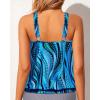 imageWomens High Neck Tankini Top  Blouson Bathing Suit Top Loose Fit Swim Top 2025 Modest Swimsuit Top No BottomBlue Ripples