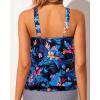 imageWomens High Neck Tankini Top  Blouson Bathing Suit Top Loose Fit Swim Top 2025 Modest Swimsuit Top No BottomBlue and Flower