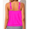 imageWomens High Neck Tankini Top  Blouson Bathing Suit Top Loose Fit Swim Top 2025 Modest Swimsuit Top No BottomHot Pink
