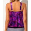 imageWomens High Neck Tankini Top  Blouson Bathing Suit Top Loose Fit Swim Top 2025 Modest Swimsuit Top No BottomPurple Leaf