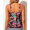 imageWomens High Neck Tankini Top  Blouson Bathing Suit Top Loose Fit Swim Top 2025 Modest Swimsuit Top No BottomRed Leaves